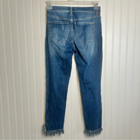 FREE PEOPLE Great Heights Frayed Skinny Jean Size 27 Stretch Denim F45 - Picture 7 of 8